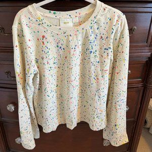 Anthropologie Multicolor Splatter Sweatshirt